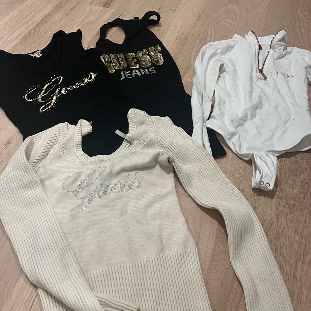 Guess Black, White, and Cream Tops Collection